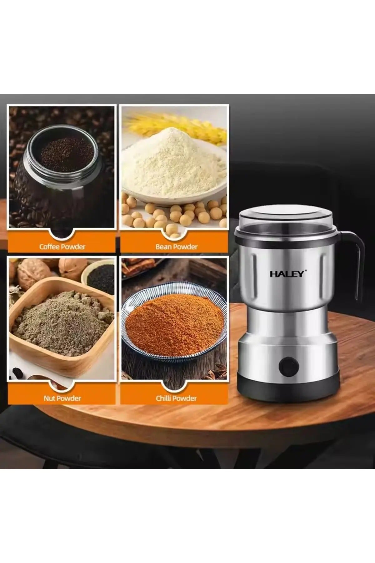 Rasnita electrica, HALEY, 300W, pentru cafea cu lame, design performant si elegant