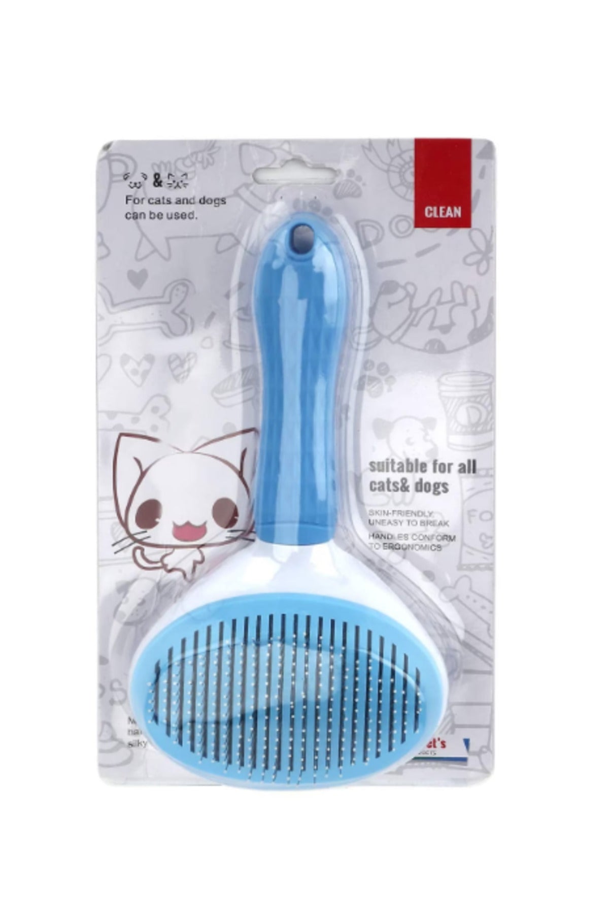 Self-Cleaning Brush for Animals, AT PERFORMANCE, Useful for Grooming and Hair Care, 20x10x6 cm, Cats