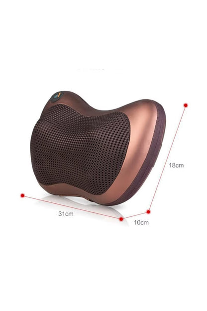Shiatsu Massage Pillow AT PERFORMANCE® with Heating – Portable, Auto & Home, 3 Programs, Brown