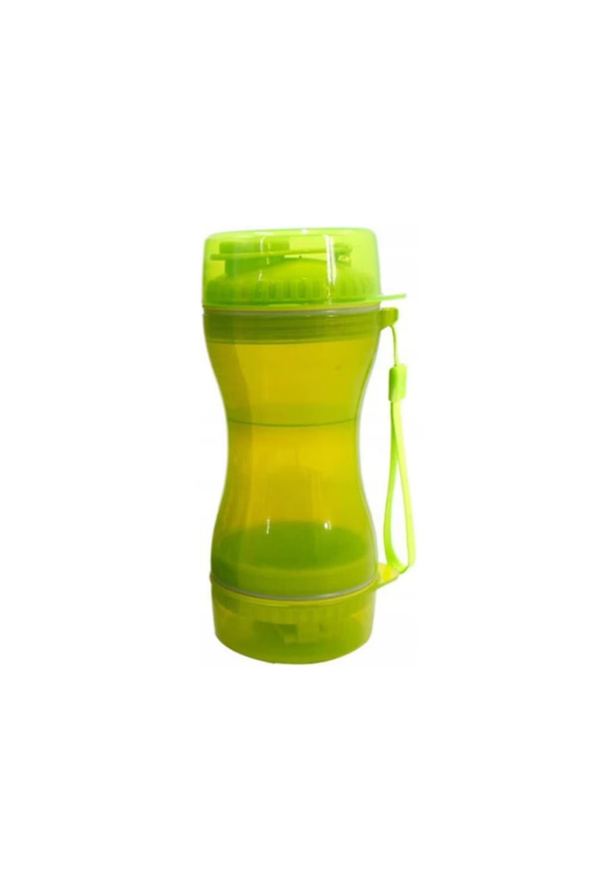 3 in 1 Dispenser for Dogs and Cats - Water and Food, Portable Green Bottle with 2 Bowls, Ideal for T