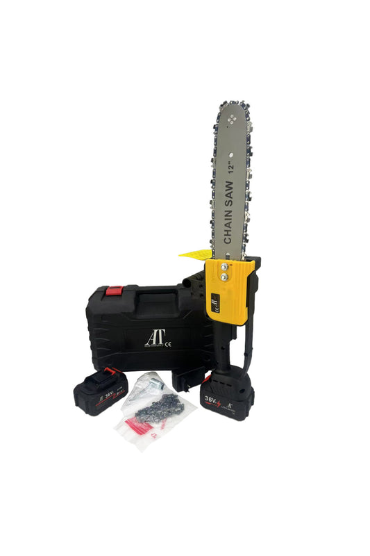 Electric Chainsaw AT PERFORMANCE®, 1200W with 48V Battery, 30 cm Blade, 4200 RPM, Portable, Cordles