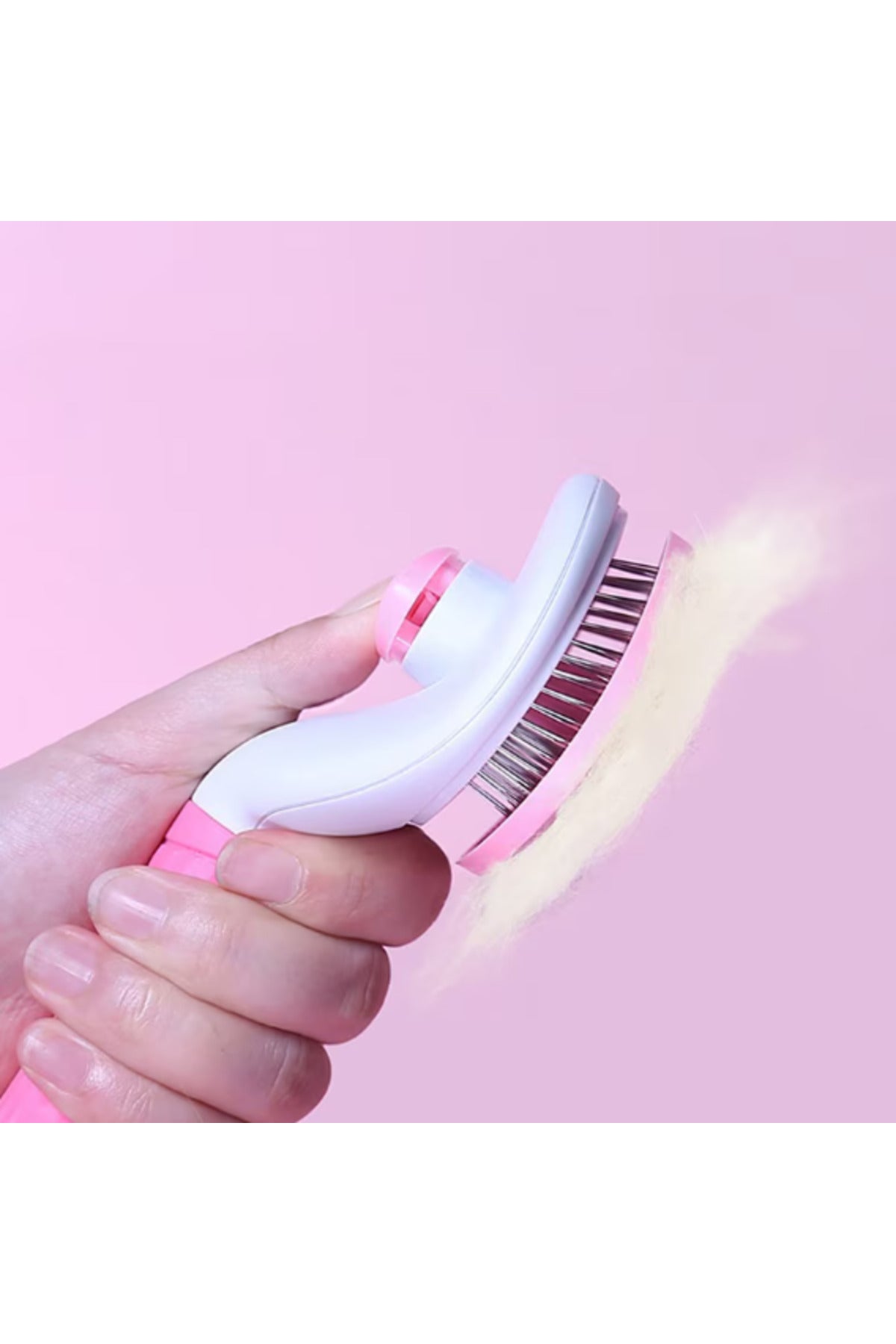 Pet Brush with Self-Cleaning Button for Animals