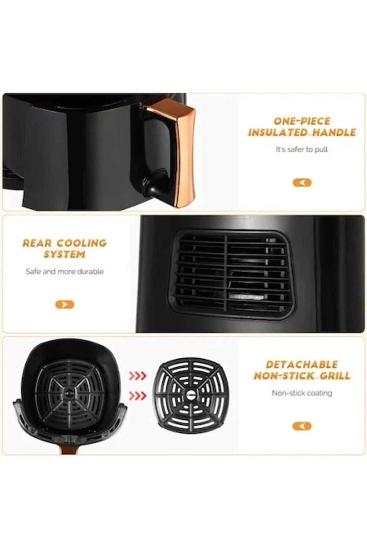 Ultra Fry Digital Air Fryer, 2400W, 8L, 8 programs, Black