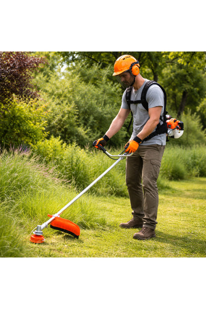 Gasoline brush cutter AT-2036, 52cc, 6HP, 11000 RPM, with accessories included