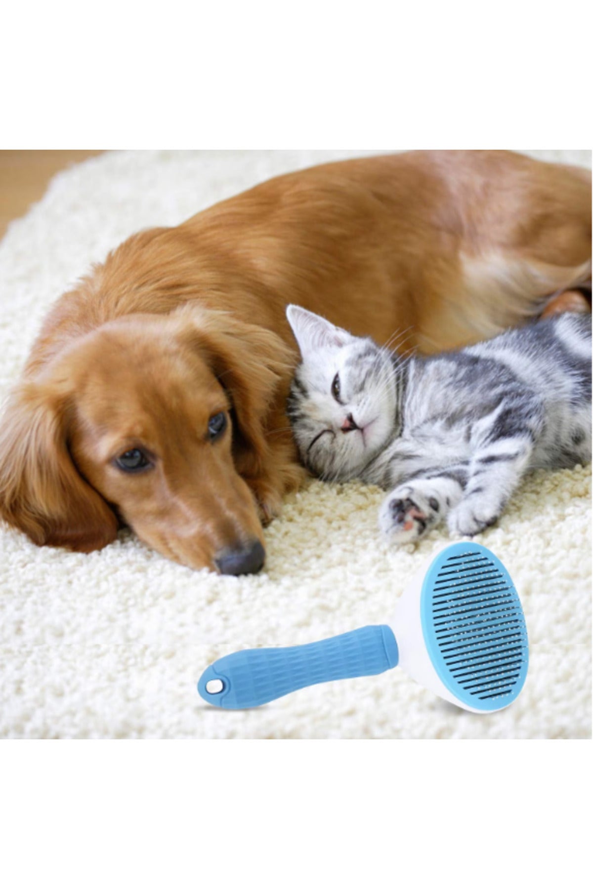 Self-Cleaning Brush for Animals, AT PERFORMANCE, Useful for Grooming and Hair Care, 20x10x6 cm, Cats