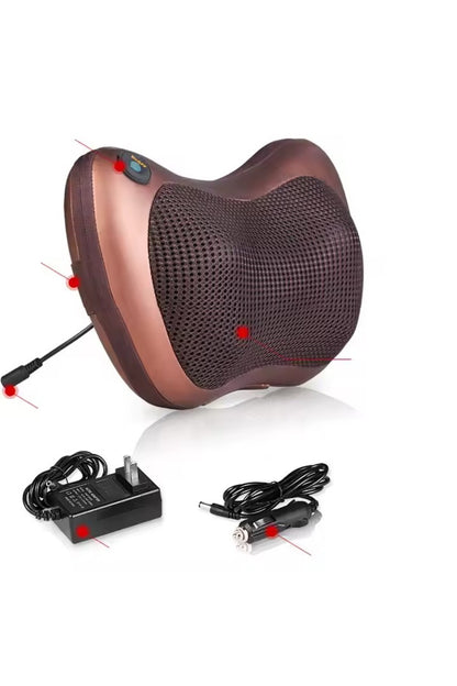 Shiatsu Massage Pillow AT PERFORMANCE® with Heating – Portable, Auto & Home, 3 Programs, Brown