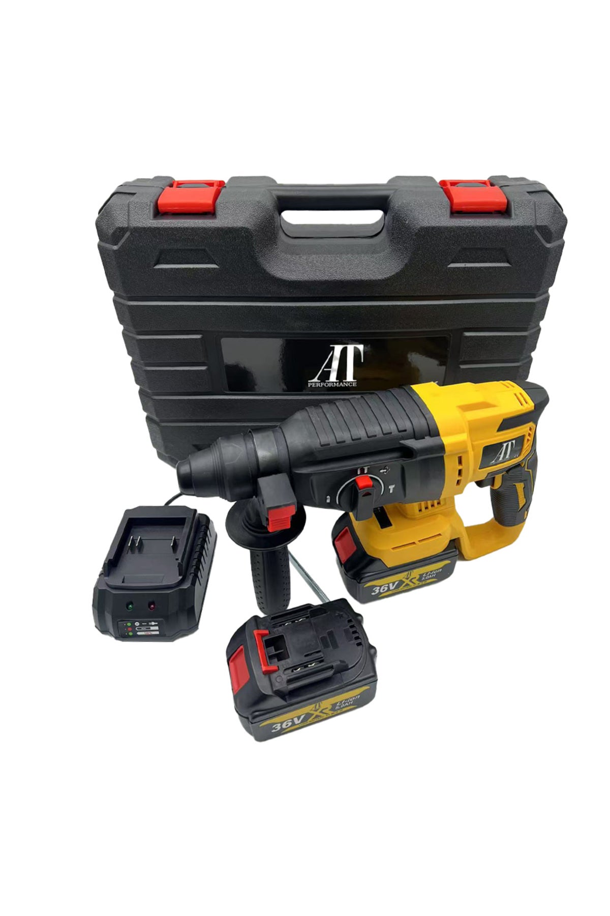 Electric Drill Machine PERFORMANCE® 1680W, 3500rpm, 2 Batteries 36V, 26mm, Cordless, Blue – Po