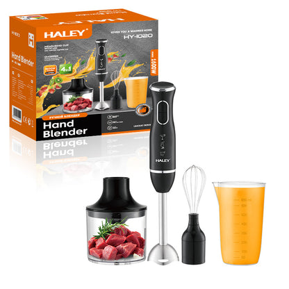 Blender de Mână Electric 4-în-1, 1600W – Oțel Inoxidabil, Tocător, Tel, Pahar