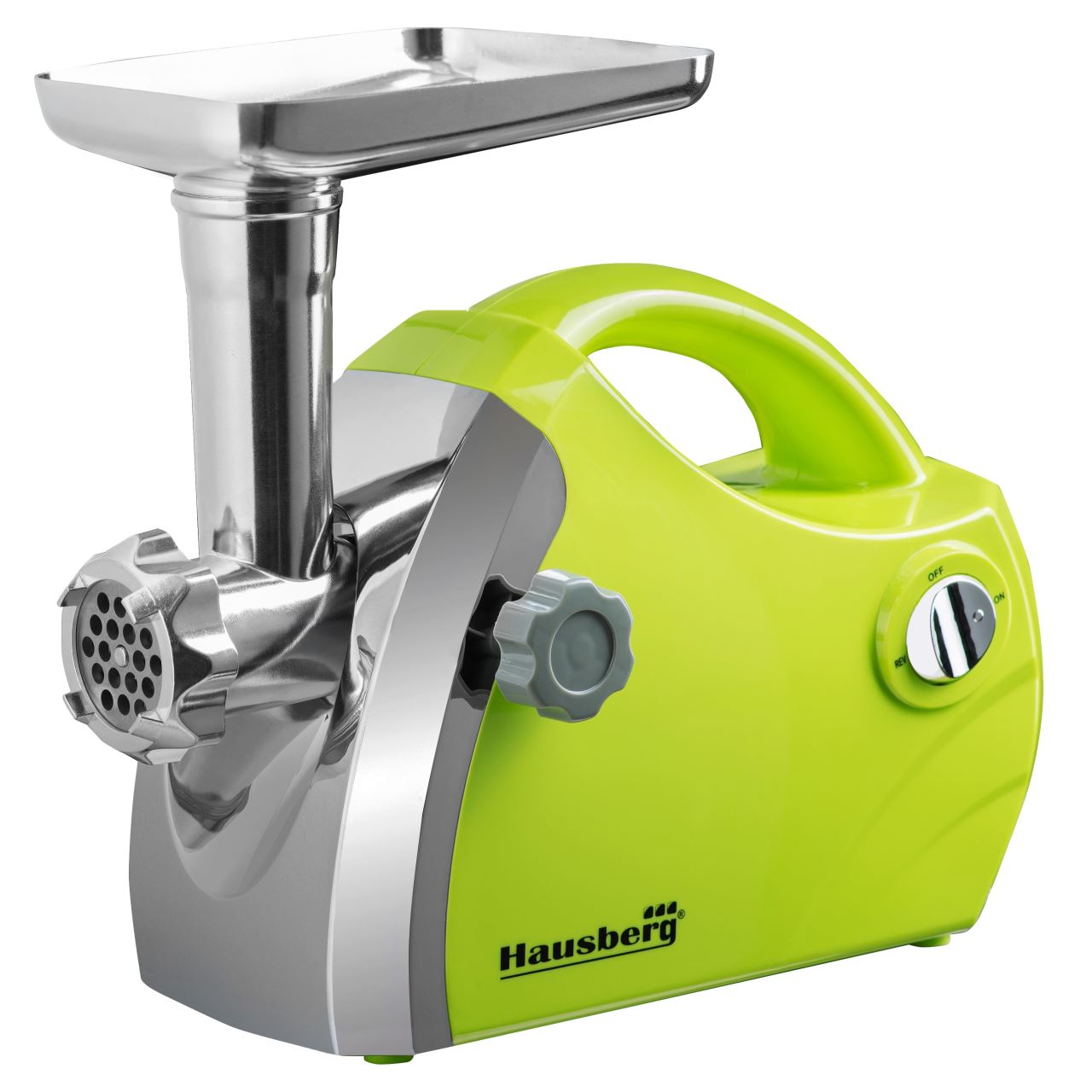 Masina de tocat carne Hausberg HB-3430VR, Inox , 1800 W, motor cupru, Verde