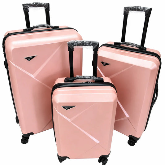 Set 3 Valize Voiaj ABS – Mare 73 cm, Medie 65 cm, Cabină 55 cm | Roți 360°, Mâner Telescopic