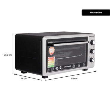 Cuptor Electric Hausberg HB-8000P capacitate 48 Litri, putere 1800W, Temperatura maxima 230 grade, timer prevazut cu alarma sonora