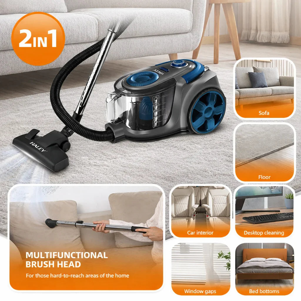 Aspirator Fără Sac HALEY 4,5L, 3000W, Aspirator de Praf, Aspirator Puternic cu Fir, de Calitate, cu Ciclon