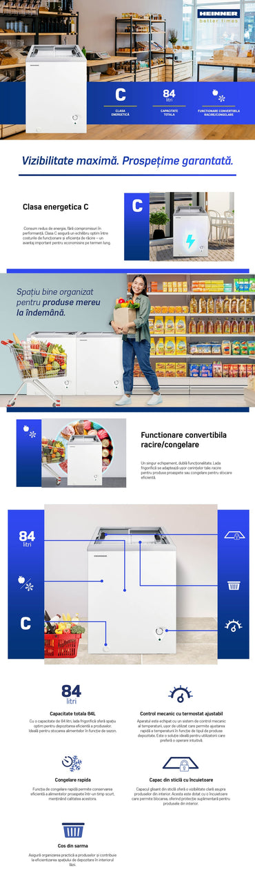 LADA FRIGORIFICA CU CAPAC GLISANT HEINNER HSF-M84WHC