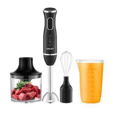 Blender de Mână Electric 4-în-1, 1600W – Oțel Inoxidabil, Tocător, Tel, Pahar