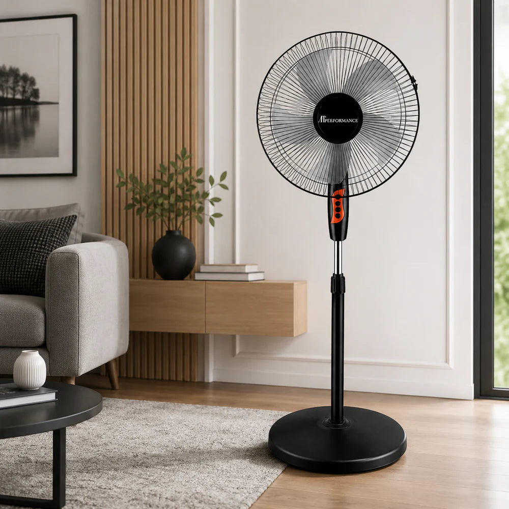 At Performance Vezi toate produsele Ventilator cu Picior AT PERFORMANCE® AT-2054, 65W, 16 Inch, 3 Viteze, Oscilație Automată, Înălțime Reglabilă