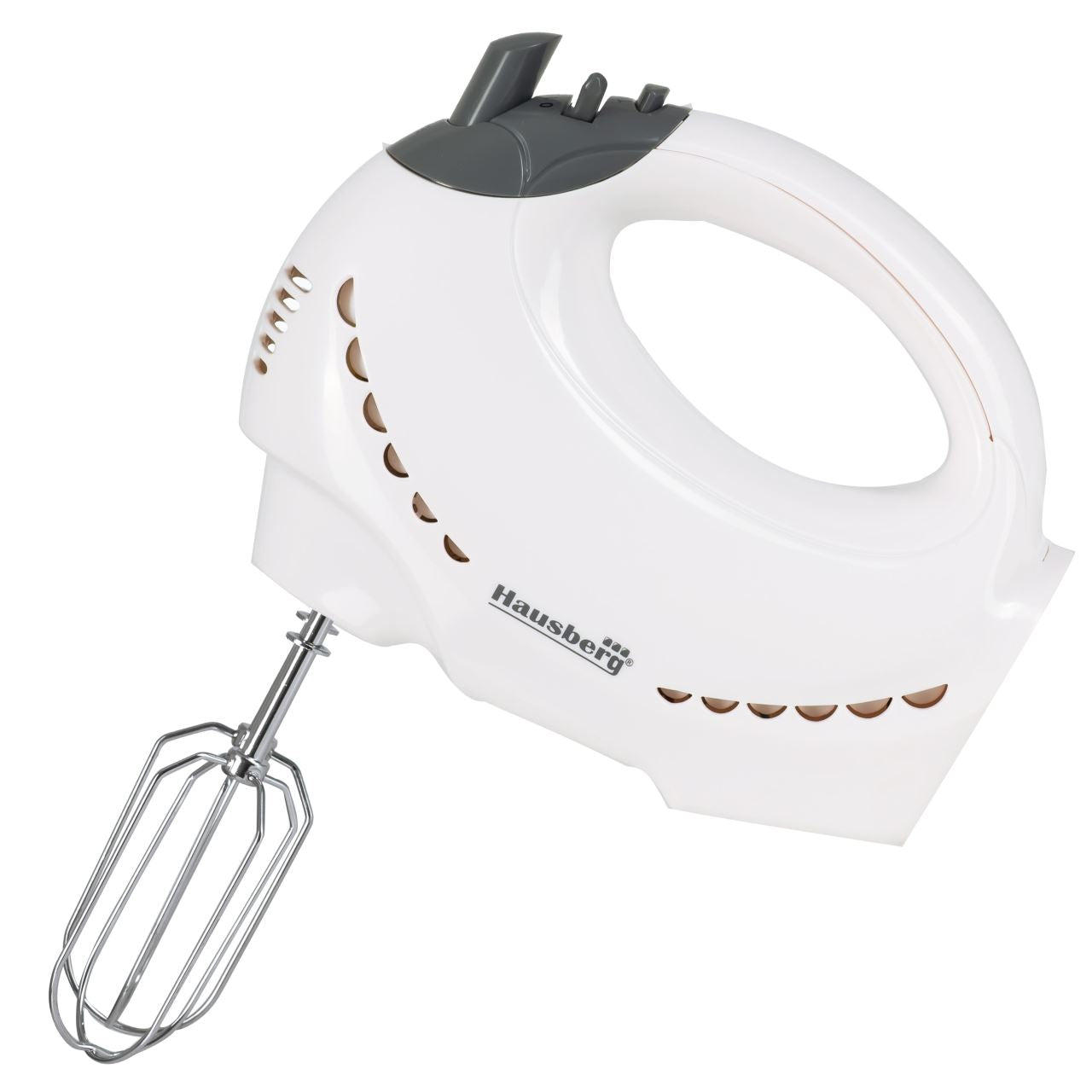 Mixer cu bol rotativ Hausberg HB-3519AB, 5 Viteze + turbo, Capacitate 2L, Putere 300W, Alb