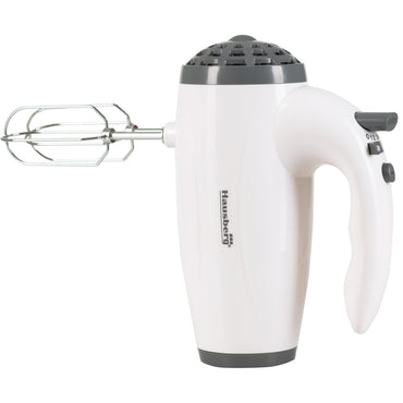Mixer de mana Hausberg HB-4119AB, 5 viteze, putere 300W, motor de cupru, Alb