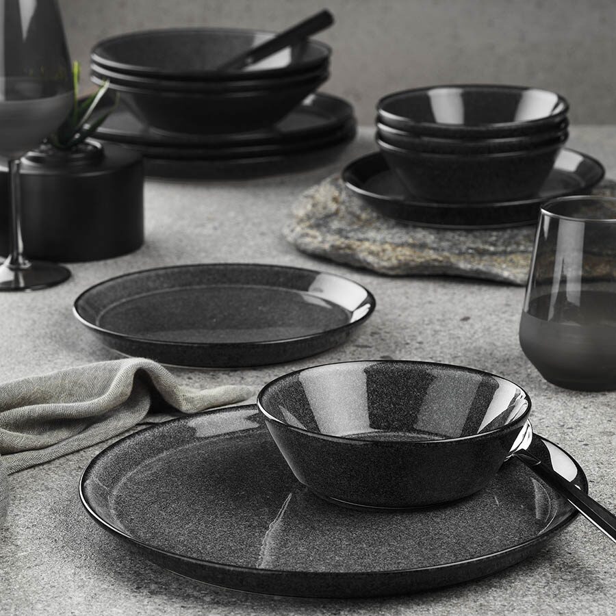 Serviciu de masă FORZA, 24 piese, negru