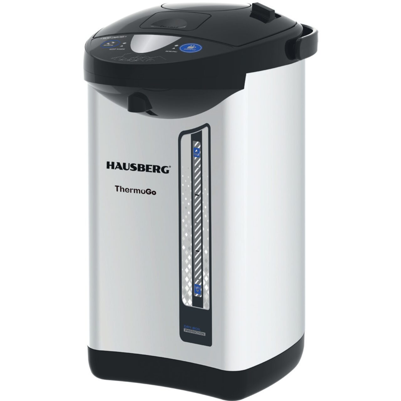 Fierbator electric si Termos HAUSBERG HB-3645IN, 750-900W, 220-240V, 5,2L, Mentinerea calda a lichidelor, Indicator al nivelului apei, Protectie impotriva incalzirii, Thermo Pot, Inox