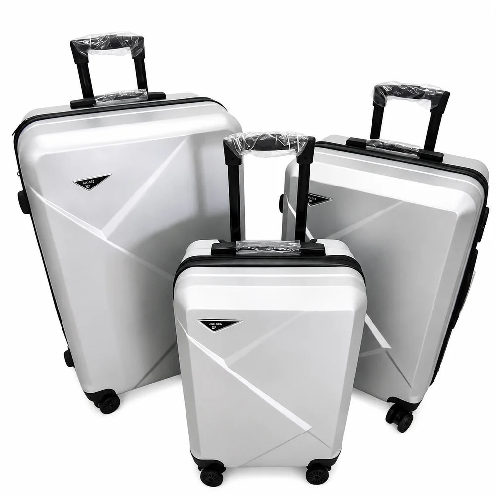 Set 3 Valize Voiaj ABS – Mare 73 cm, Medie 65 cm, Cabină 55 cm | Roți 360°, Mâner Telescopic