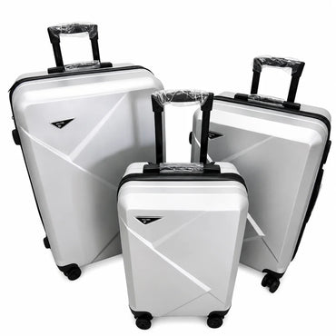 Set 3 Valize Voiaj ABS – Mare 73 cm, Medie 65 cm, Cabină 55 cm | Roți 360°, Mâner Telescopic