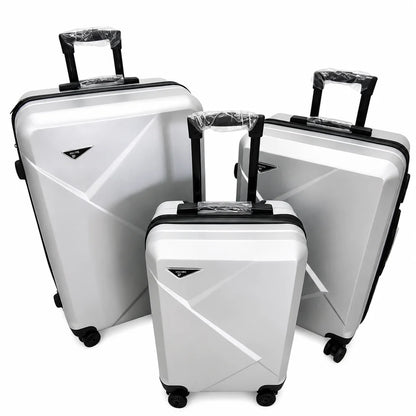 Set 3 Valize Voiaj ABS – Mare 73 cm, Medie 65 cm, Cabină 55 cm | Roți 360°, Mâner Telescopic