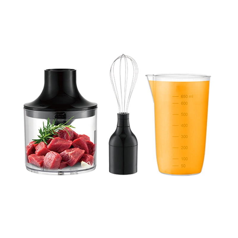 Blender de Mână Electric 4-în-1, 1600W – Oțel Inoxidabil, Tocător, Tel, Pahar