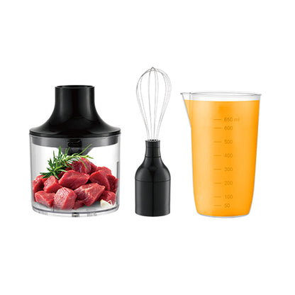 Blender de Mână Electric 4-în-1, 1600W – Oțel Inoxidabil, Tocător, Tel, Pahar
