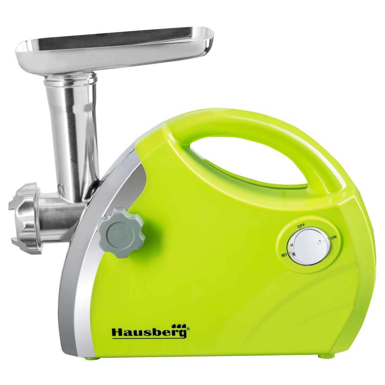 Masina de tocat carne Hausberg HB-3430VR, Inox , 1800 W, motor cupru, Verde