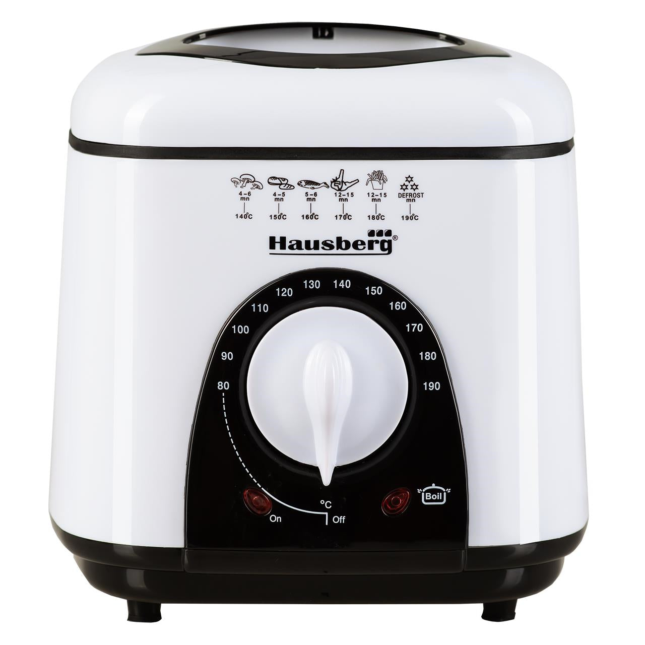 Friteuza Hausberg HB 1320NG, 850W - 950 W, 1 L, Alb/Negru