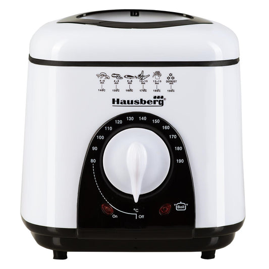 Friteuza Hausberg HB 1320NG, 850W - 950 W, 1 L, Alb/Negru