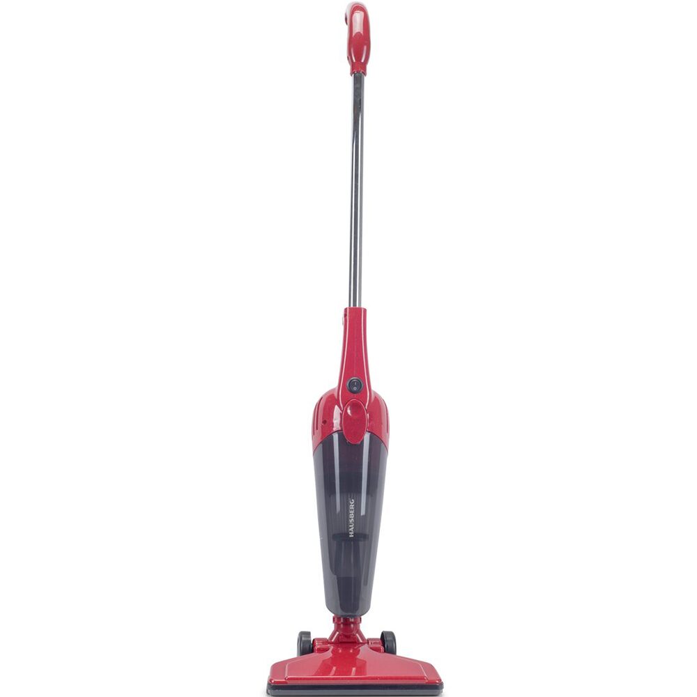 Aspirator vertical 2 in 1 HAUSBERG HB-2025RS, fara sac, aspirare uscata, filtru Hepa, 0.5 L, 600W, Rosu
