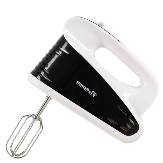 Mixer de mana profesional HAUSBERG HB-4118NG, 250W, 5 viteze + Turbo, Design ergonomic, accesorii incluse, Negru