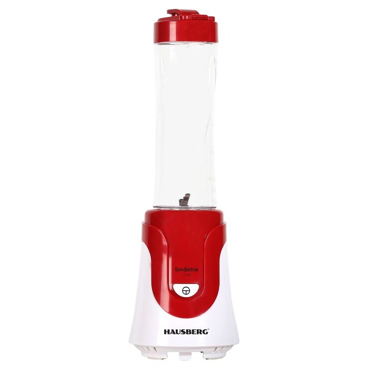 Blender smoothie HAUSBERG HB-7676RS, multifunctional, 300W, cu recipient 600ml, Rosu