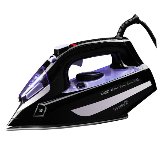Fier de calcat HAUSBERG HB-7842MV, 2300W, rezervor apa 300ml, abur 18g/min, talpa ceramica, autocuratare, pulverizare, Mov