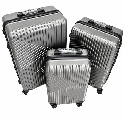 Set 3 Valize Voiaj ABS – Mare 73 cm, Medie 65 cm, Cabină 55 cm | Roți 360°, Mâner Telescopic