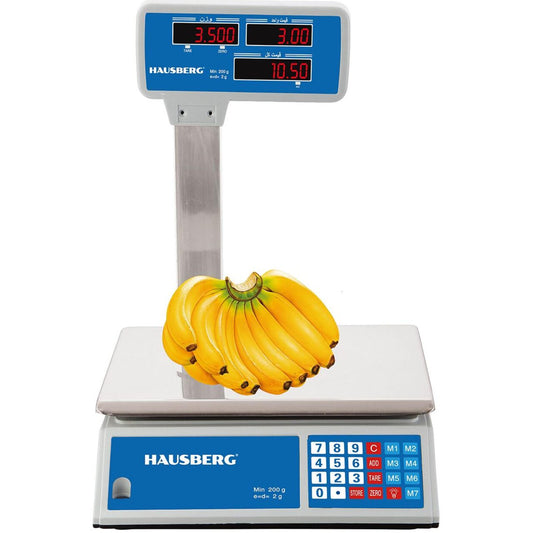 Cantar electronic comercial HAUSBERG HB-6063, ecran dublu, 40kg
