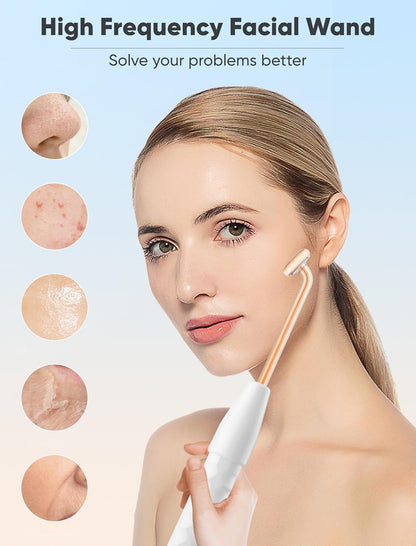 Darsonval cu Frecvență Înaltă pentru Față și Scalp — Ozonizator Cosmetic Anti-Acnee, Lifting & Stimulator Păr, 4 Electrozi