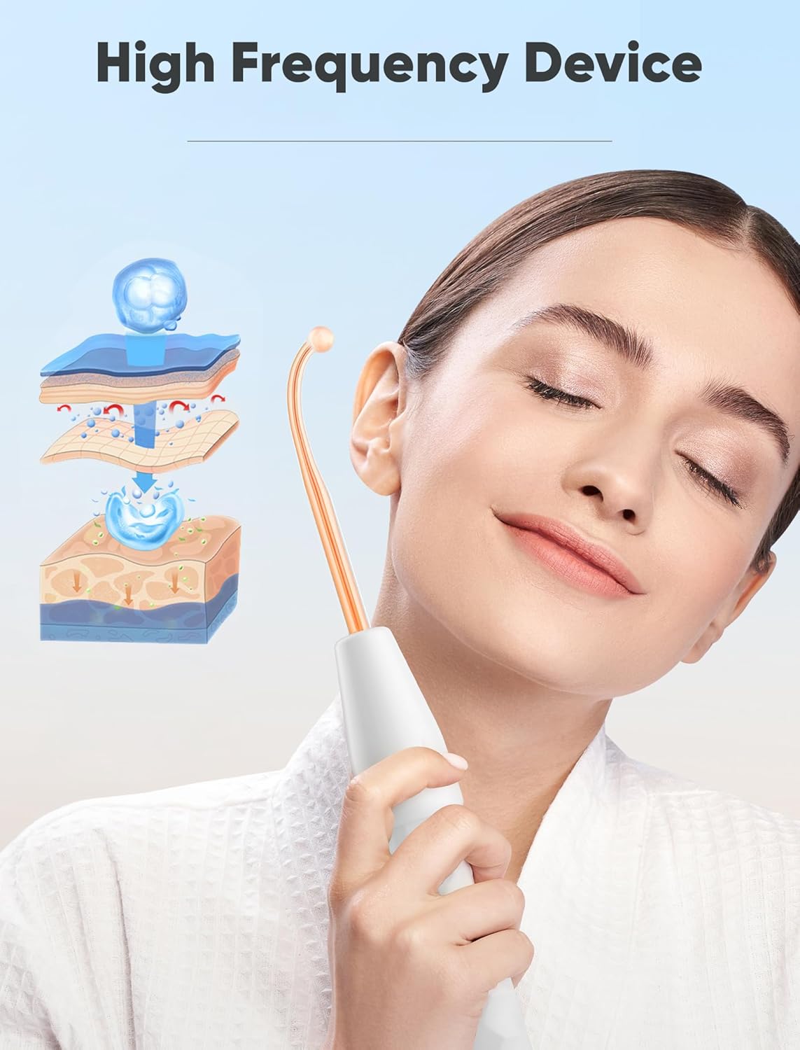 Darsonval cu Frecvență Înaltă pentru Față și Scalp — Ozonizator Cosmetic Anti-Acnee, Lifting & Stimulator Păr, 4 Electrozi