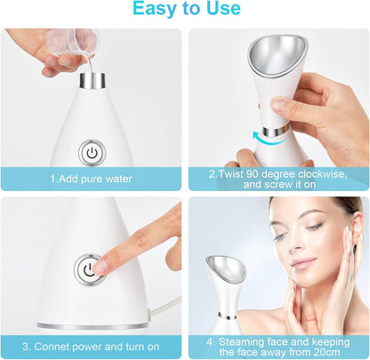 Aparat Electric pentru Aburi Faciali – Dispozitiv Spa pentru Îngrijirea Pielii Acasă