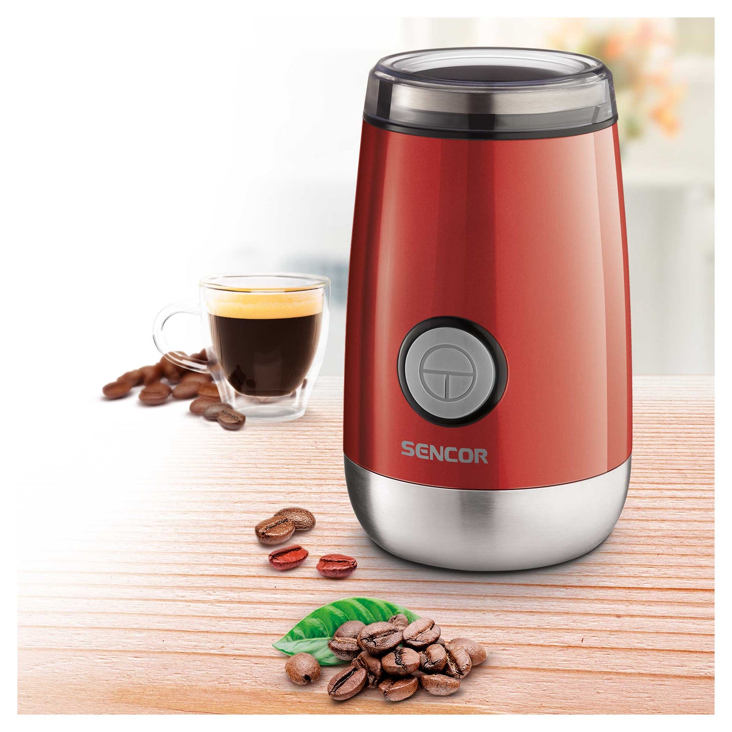 Râșniță Electrică de Cafea Sencor SCG 2050RD – 150 W, 60 g, Roșu