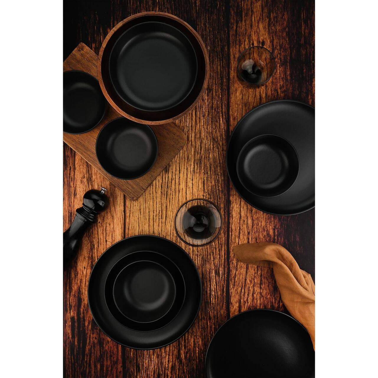 Serviciu de masă CRUTON, 18 piese, negru mat