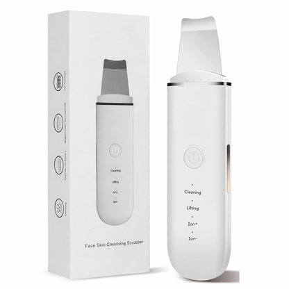 Aparat de Curățare Facială cu Ultrasunete, Curățare, Peeling, Hidratare și Lifting, 4 Moduri, Reîncărcabil USB, Alb