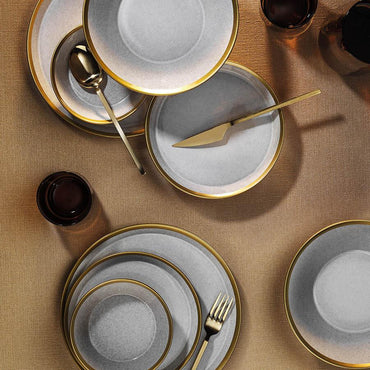 Serviciu de masă FORZA, 24 piese, bej cu auriu