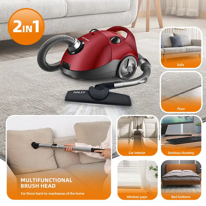 Aspirator cu sac HALEY HY-906, 2800W, roșu, imagine 4