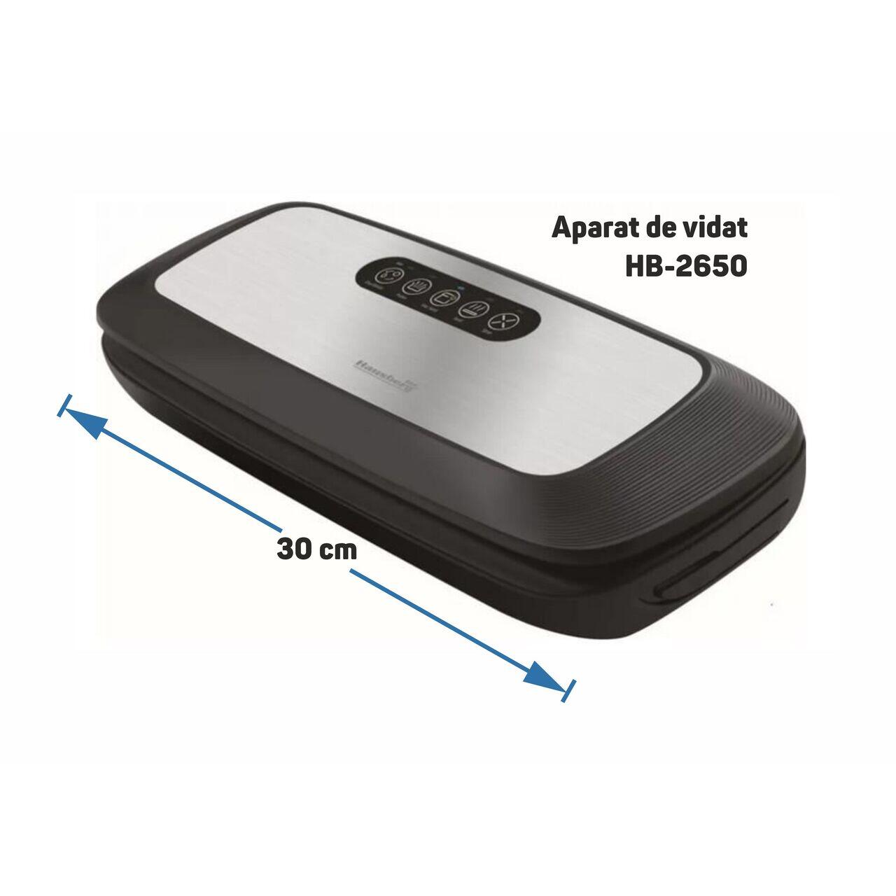 Aparat de vidat Hausberg HB-2650 Latime Maxima 30 cm Negru-Gri
