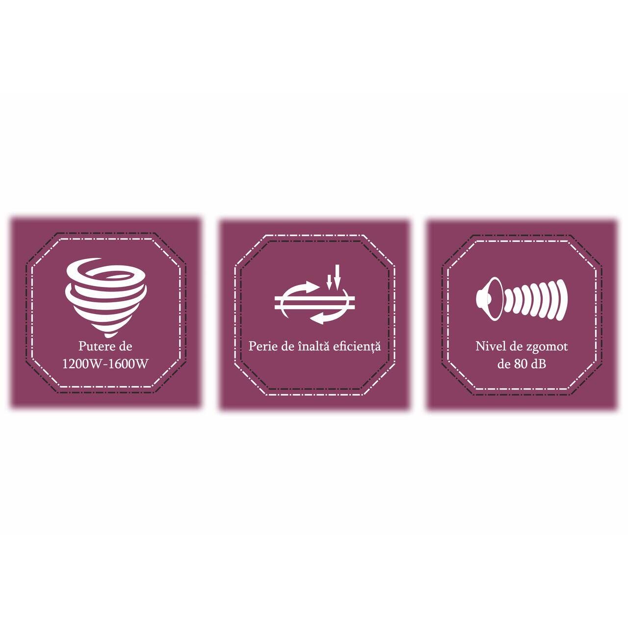 Aspirator fara sac HAUSBERG HB-2822MV, 1200-1600W, multiciclon, aspirare uscata, capacitate 2 litri, filtru HEPA, control viteza, derulator automat cablu, Mov-Negru