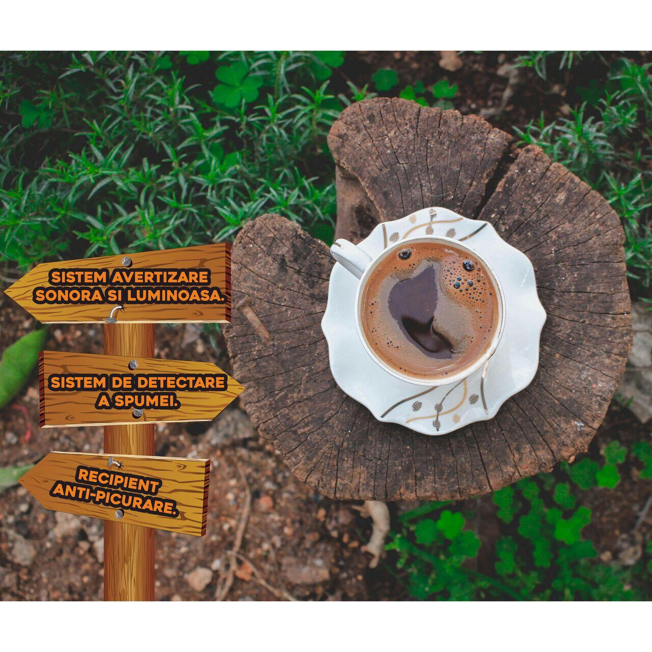 Aparat pentru preparat cafea turceasca Hausberg HB-3800AB, 1 recipient, 400W, avertizare sonora si luminoasa, Alb/Negru