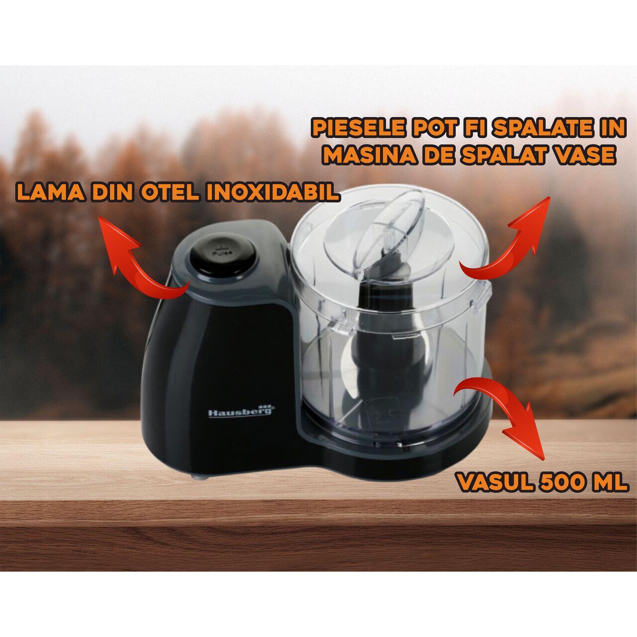 Tocator electric Hausberg HB-4504NG, putere 80 W, Motor cupru, Negru