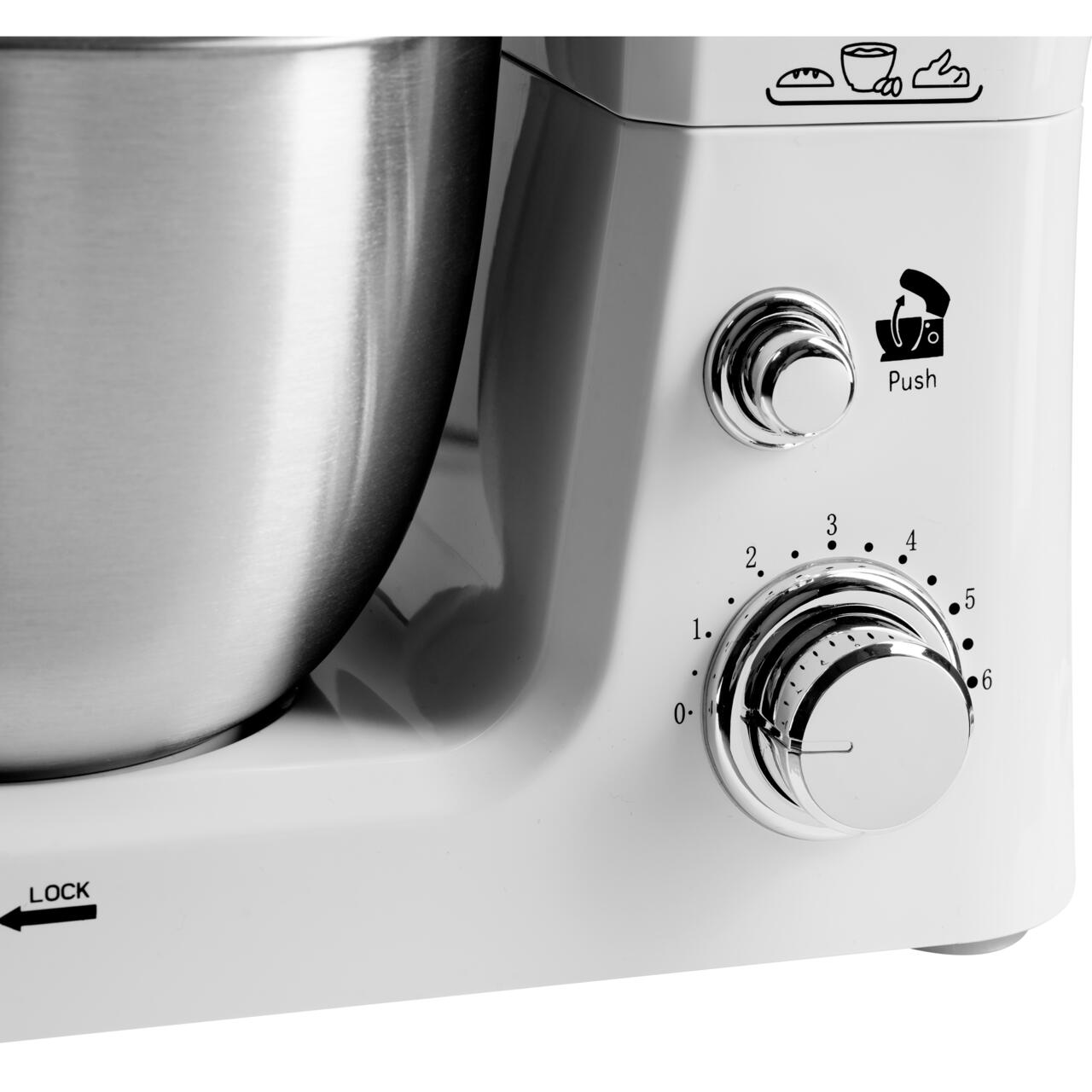 Robot de bucatarie Hausberg HB-7625AB, Bol inox 3.5 L, 700 W, 6 trepte, Alb